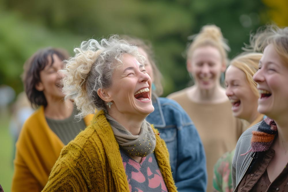 L'éclat de rire transcende les générations ! Dans cette photo joyeuse, un groupe de femmes âgées de 30 à 60 ans partage des instants de bonheur intemporels, démontrant qu'il n'y a pas d'âge pour vivre pleinement sa vie.