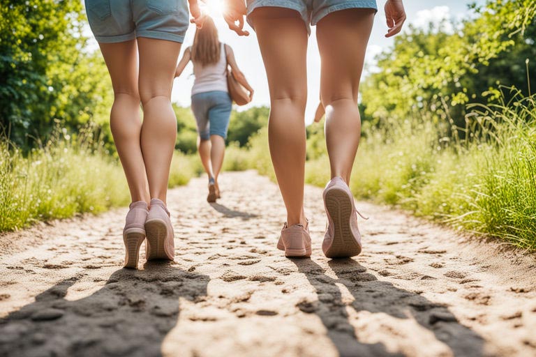 Comme ces trois femmes, explore les bienfaits de la marche à pied : une activité simple et accessible pour améliorer votre santé physique et mentale.