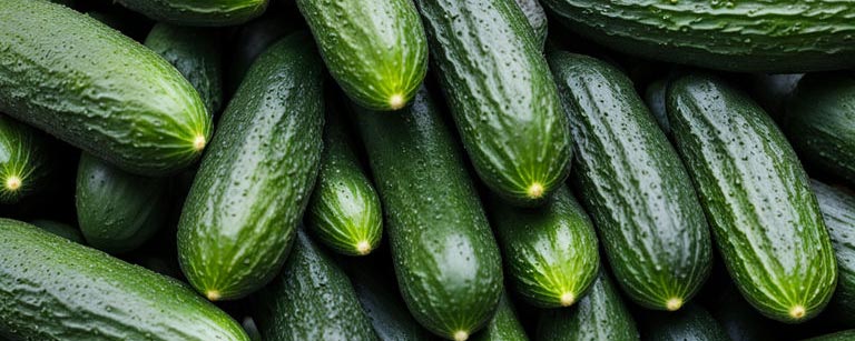Concombres frais du mois de mai, avec leur texture croquante et leur saveur rafraîchissante, parfaits pour ajouter une touche de fraîcheur et d'hydratation à vos salades estivales et collations saines.