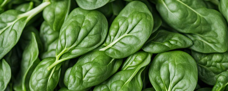 Épinards frais du mois de mai, avec leurs feuilles vertes tendres et leurs tiges croquantes, offrant une saveur délicate et une multitude de nutriments bénéfiques pour une cuisine printanière saine et délicieuse.
