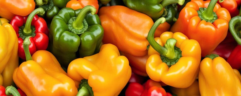 Poivrons colorés du mois de mai, avec leur saveur douce et leur texture croquante, parfaits pour ajouter une explosion de couleur et de saveur à vos plats estivaux.
