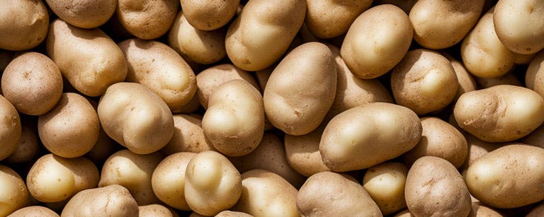 Pommes de terre nouvelles du mois de mai, avec leur peau fine et leur chair tendre, offrant une saveur délicate et une texture crémeuse, idéales pour accompagner une variété de plats printaniers.