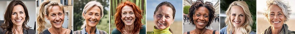 Portraits de femmes épanouie ayant trouvé le chemin du bien-être et de l'harmonie